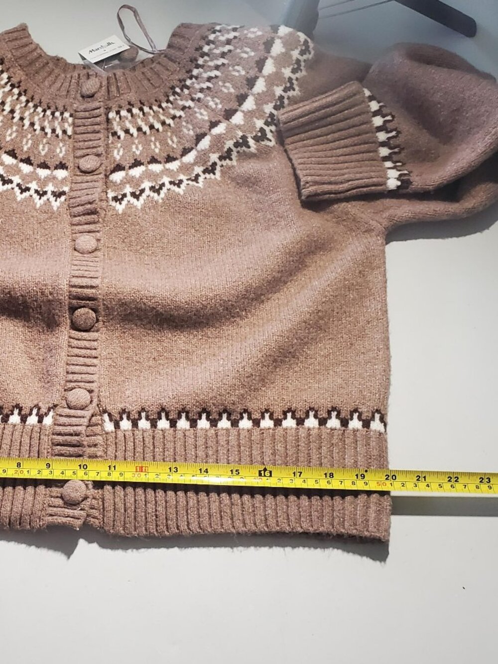 Sincerely Jules Brown Knit Fair Isle Cardigan NWT sz XL - Picture 10 of 16